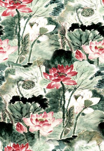 荷花印花华亿平台图片