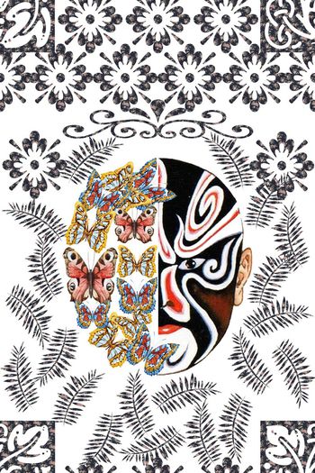 脸谱印花华亿平台图片