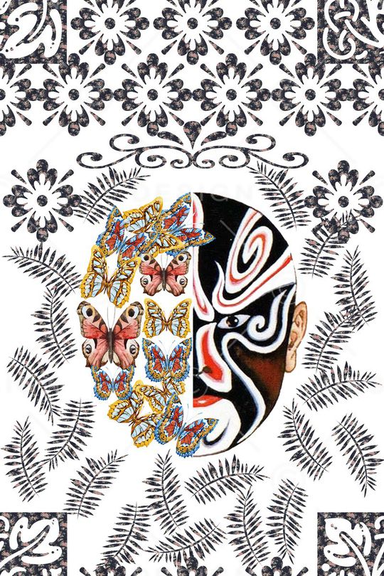 脸谱印花华亿平台图片