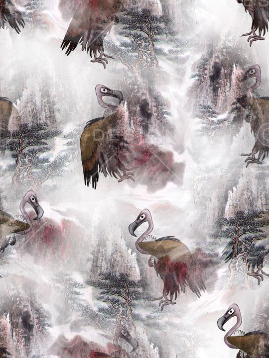 水墨印花华亿平台图片