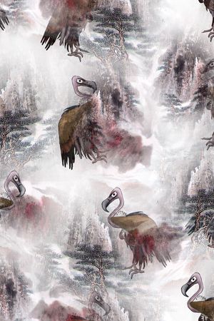 水墨印花华亿平台图片