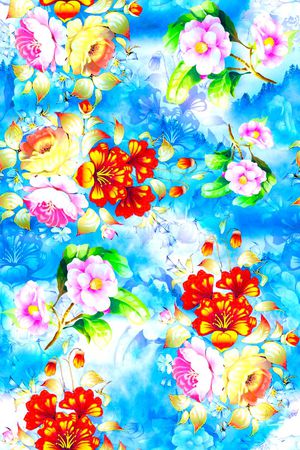 清新花卉印花华亿平台图片