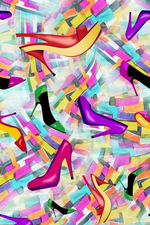 高跟鞋印花华亿平台图片