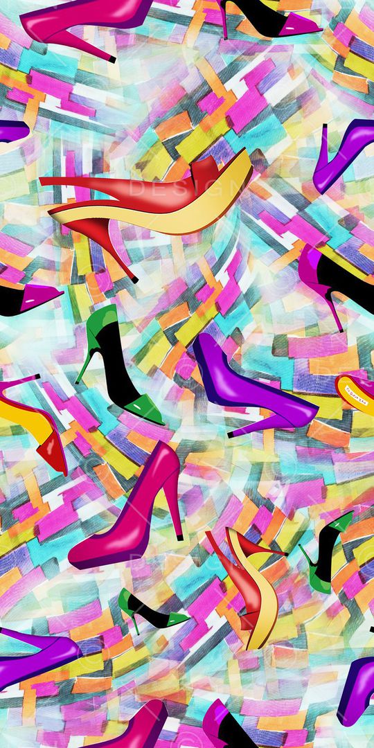 高跟鞋印花华亿平台图片