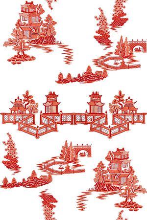 山水画印花华亿平台图片