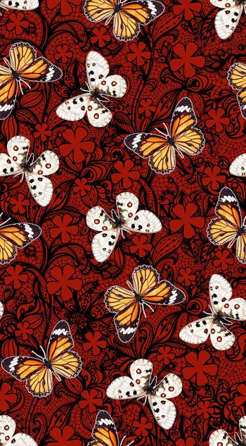 蕾丝、蝴蝶、色块花印花华亿平台图片