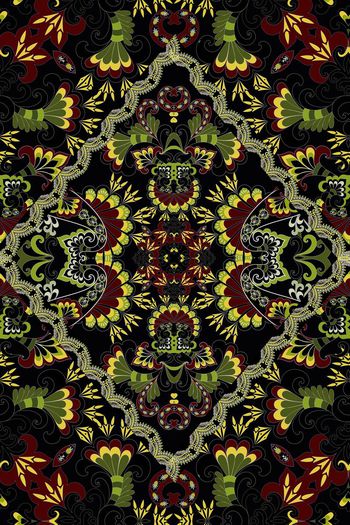 671479-民族风几何花卉系列2 黑底