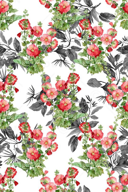 满底花卉印花华亿平台图片