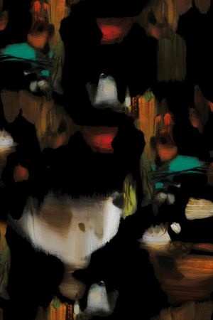 抽象油画肌理民族风色彩印花华亿平台图片