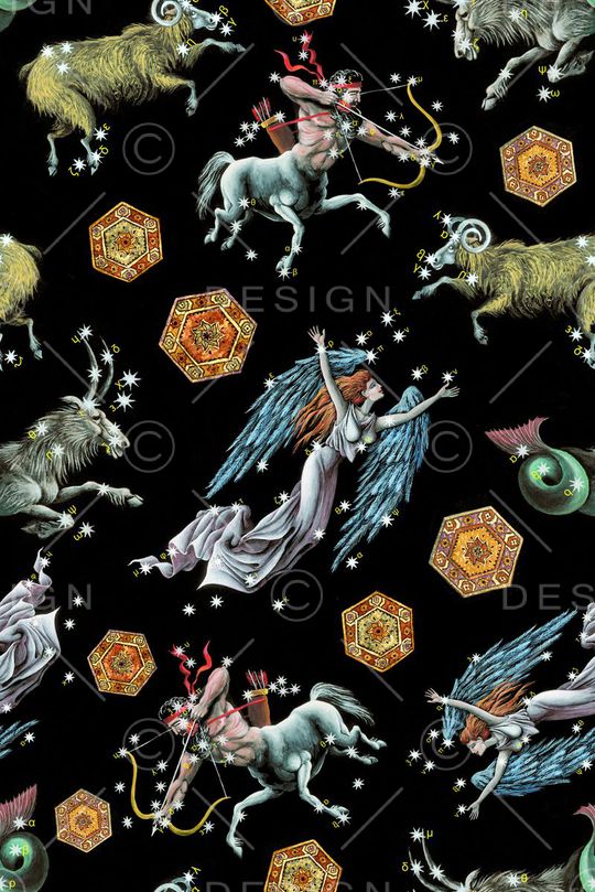 手绘星座趣味印花华亿平台图片