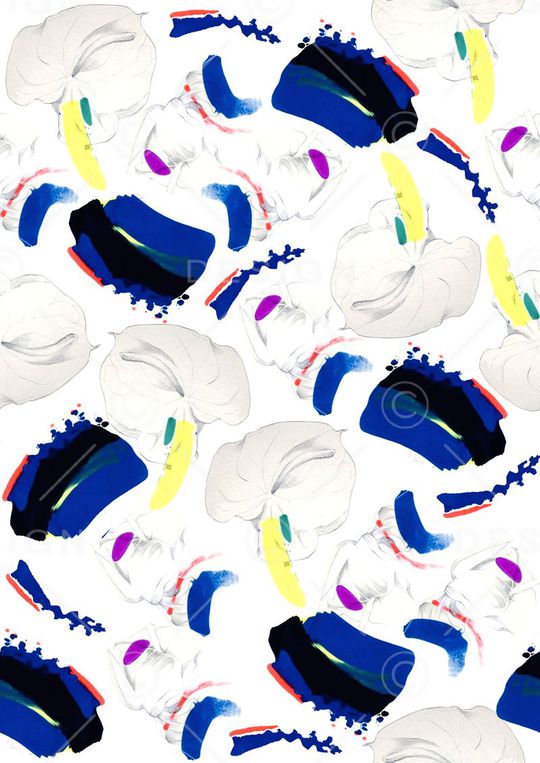 手绘花卉印花华亿平台图片