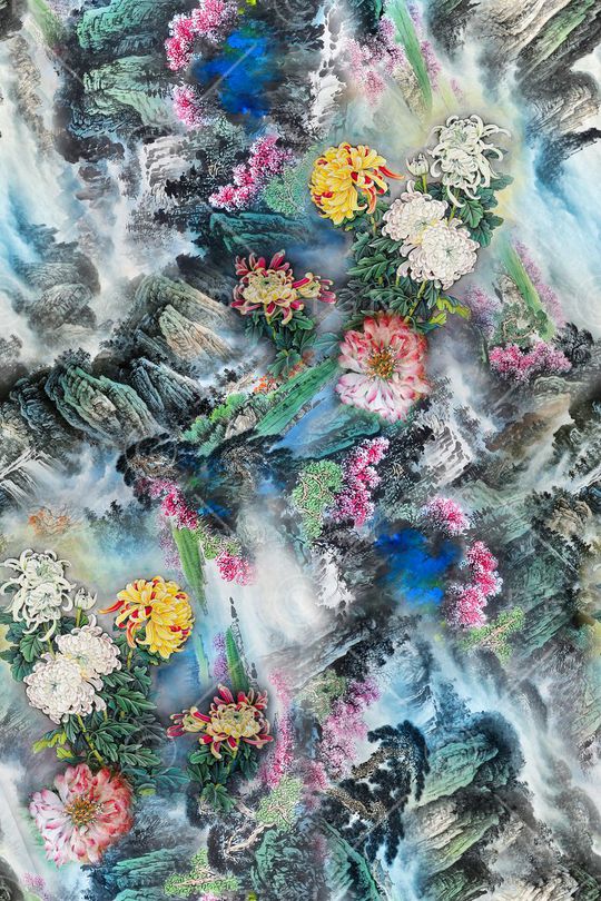 中国风印花华亿平台图片