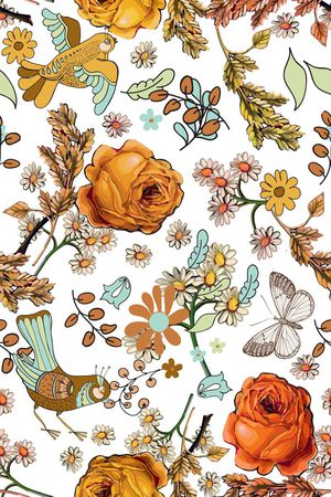 花鸟印花华亿平台图片