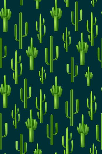 672073-手绘趣味沙漠植物 仙人掌 热带植物