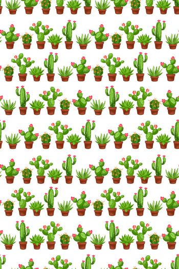 672088-手绘趣味沙漠植物 仙人掌 盆景--