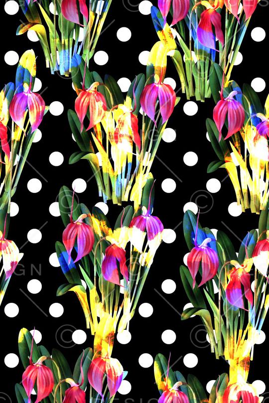 抽象手绘满版水彩花卉印花华亿平台图片