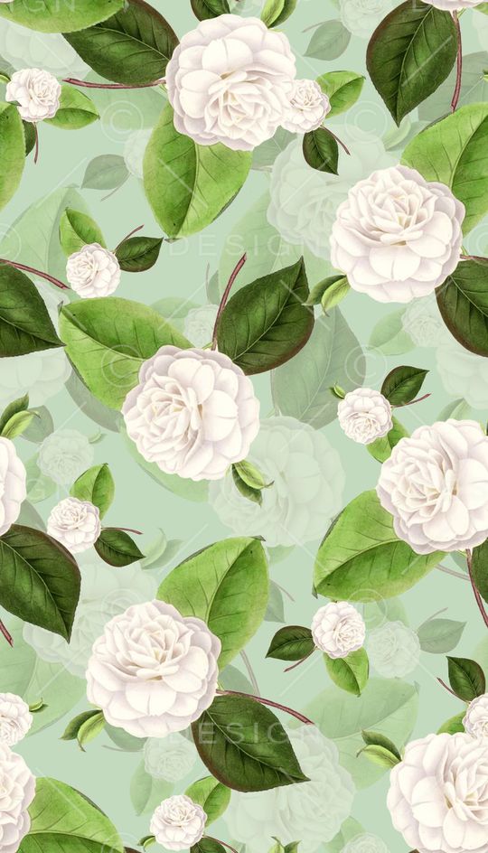 翠绿清新花卉印花华亿平台图片