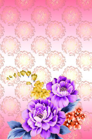 牡丹印花华亿平台图片