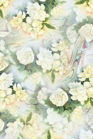 手绘牡丹花印花华亿平台图片