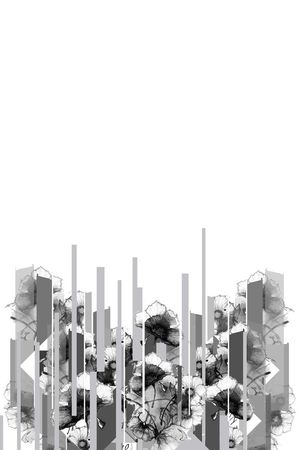 黑白花卉印花华亿平台图片