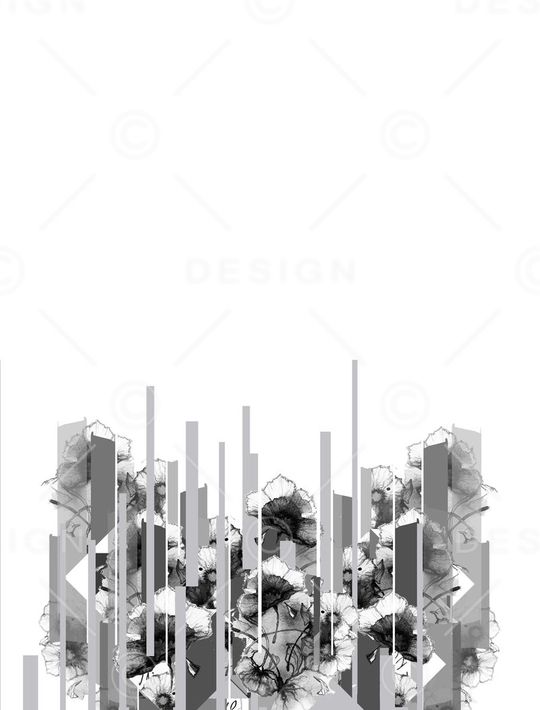 黑白花卉印花华亿平台图片