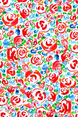 手绘玫瑰印花华亿平台图片