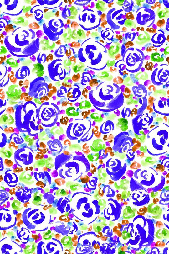 手绘玫瑰印花华亿平台图片