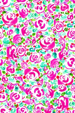 手绘玫瑰印花华亿平台图片