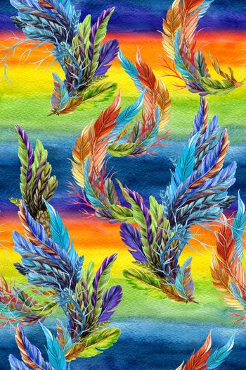 羽毛印花华亿平台图片