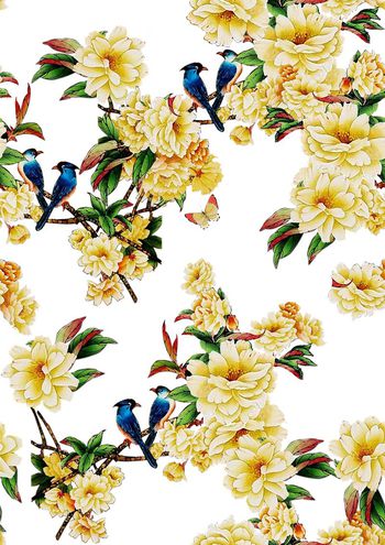 玉兰花印花华亿平台图片