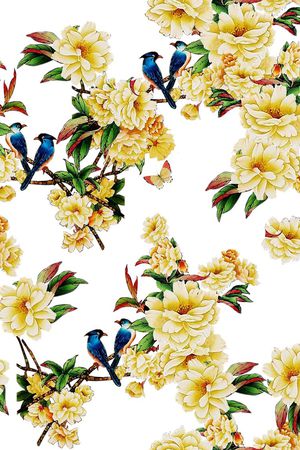 玉兰花印花华亿平台图片