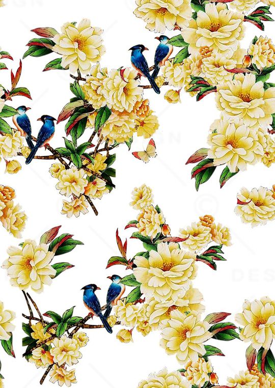 玉兰花印花华亿平台图片