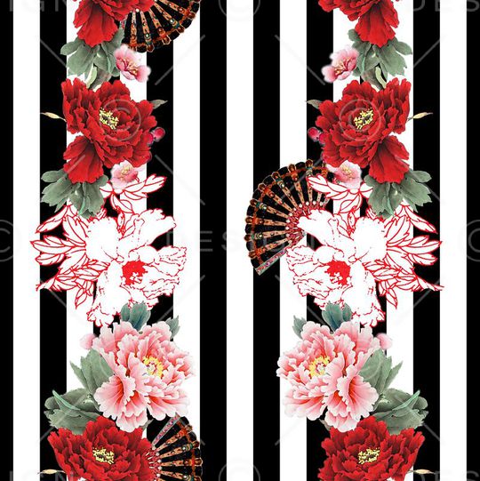 牡丹印花华亿平台图片