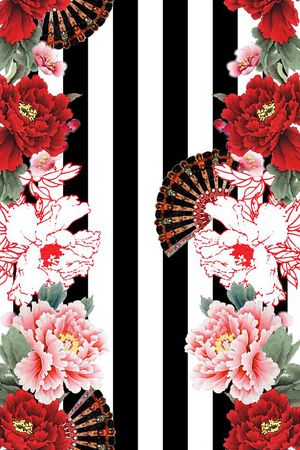 牡丹印花华亿平台图片