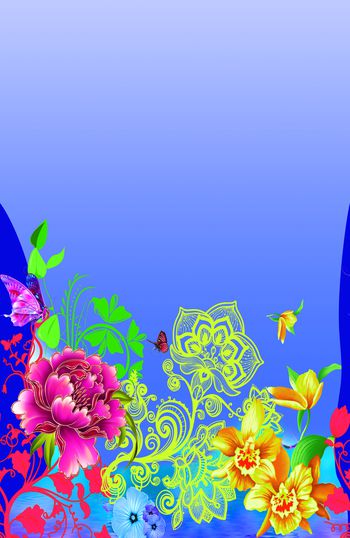 牡丹印花华亿平台图片