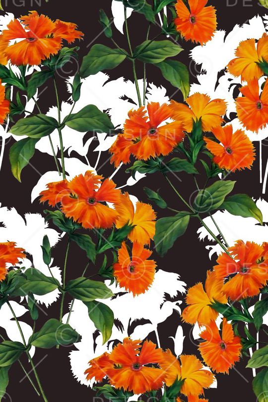 水彩、浪漫、花卉、女装印花华亿平台图片