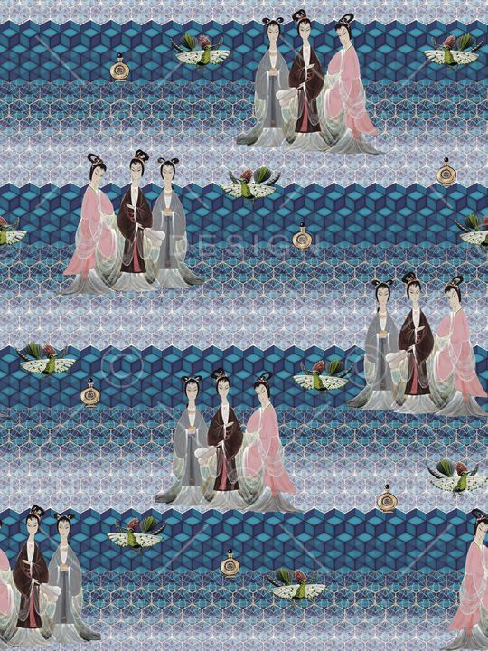 中国风印花华亿平台图片