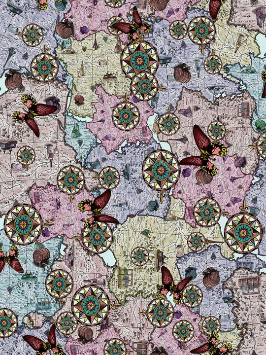 欧式复古印花华亿平台图片