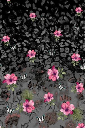 定位水彩花卉印花华亿平台图片