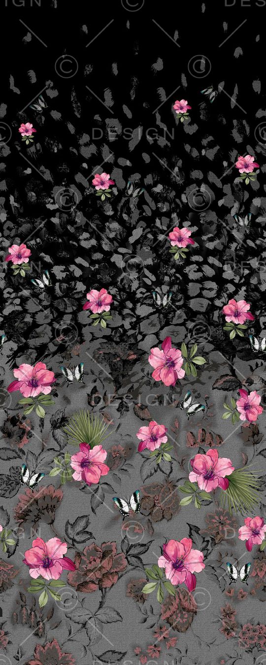 定位水彩花卉印花华亿平台图片