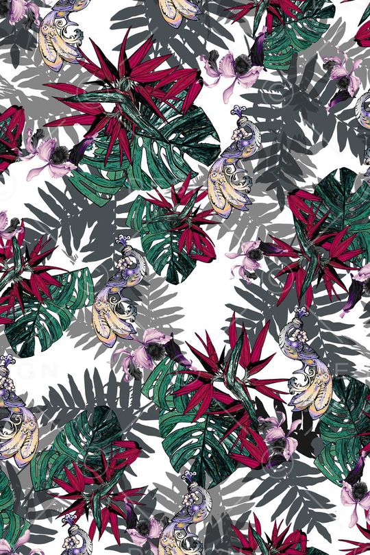 棕榈叶印花华亿平台图片