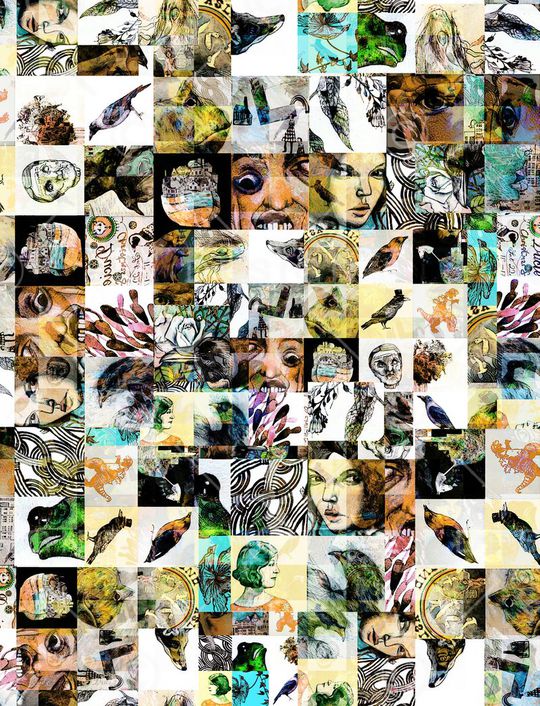 抽象人物印花华亿平台图片