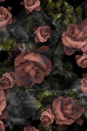 大花朵印花华亿平台图片