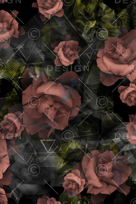 大花朵印花华亿平台图片