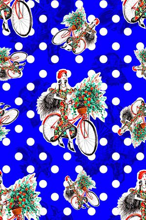 抽象手绘满版插画印花华亿平台图片