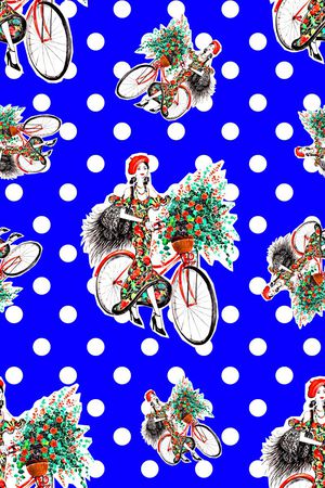 抽象手绘满版插画印花华亿平台图片