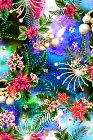 罂粟花印花华亿平台图片