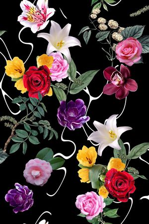 3D花卉印花华亿平台图片