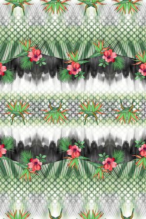 手绘花卉水彩花印花华亿平台图片