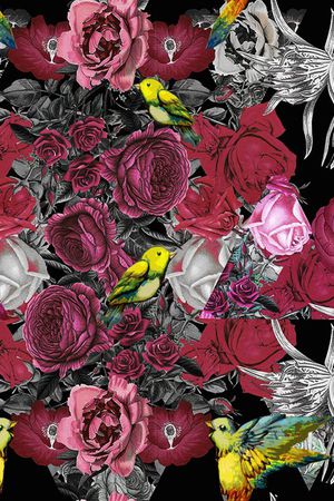 花卉印花华亿平台图片